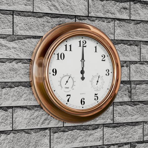 Clock Indoor Outdoor Round Clock Wall Mount With Large Suction Cup Traditional Pointer Type Clock For Patio Home Decor Bathroom Living Room Toilet