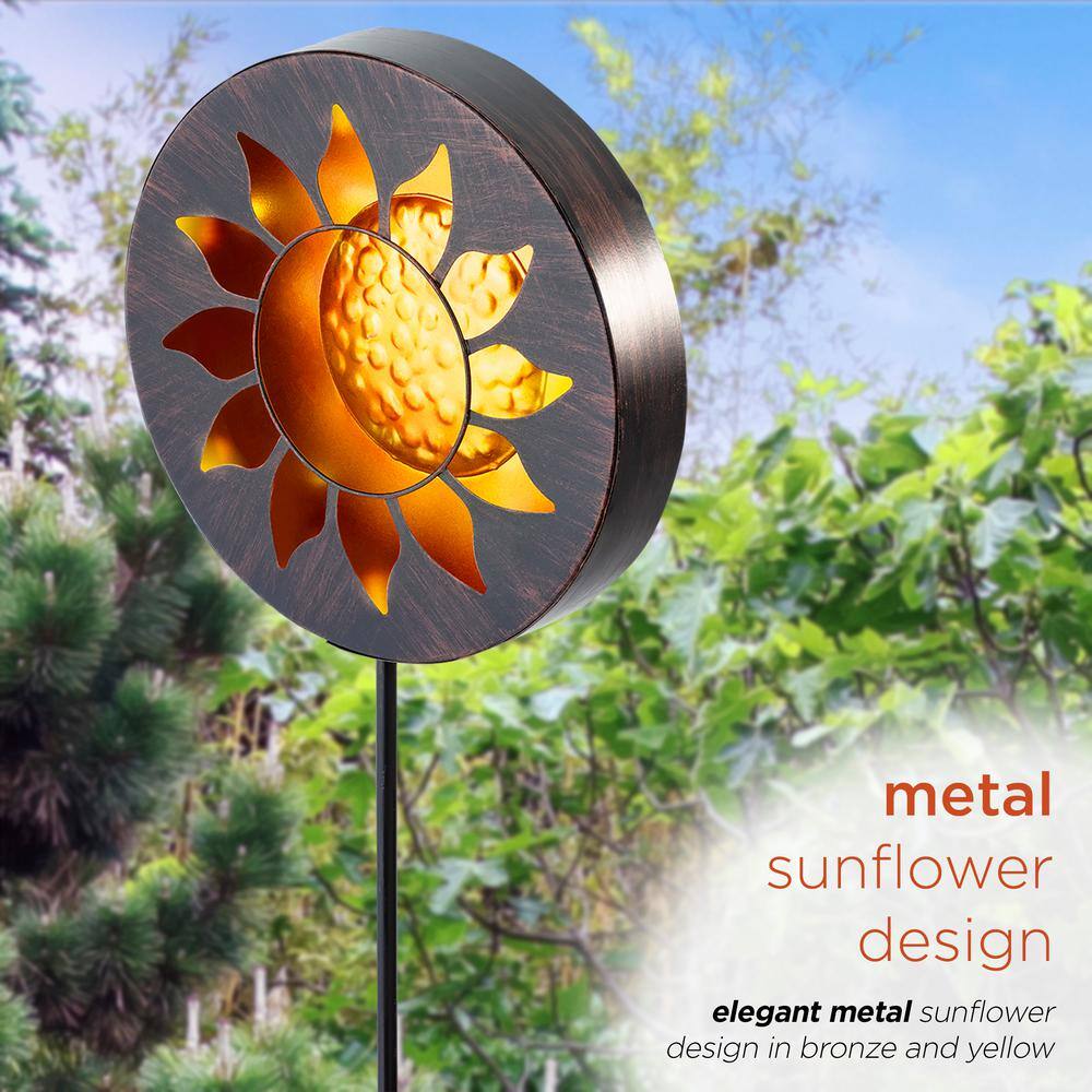 Solar Powered Sunflower Garden Stake with LED Lights