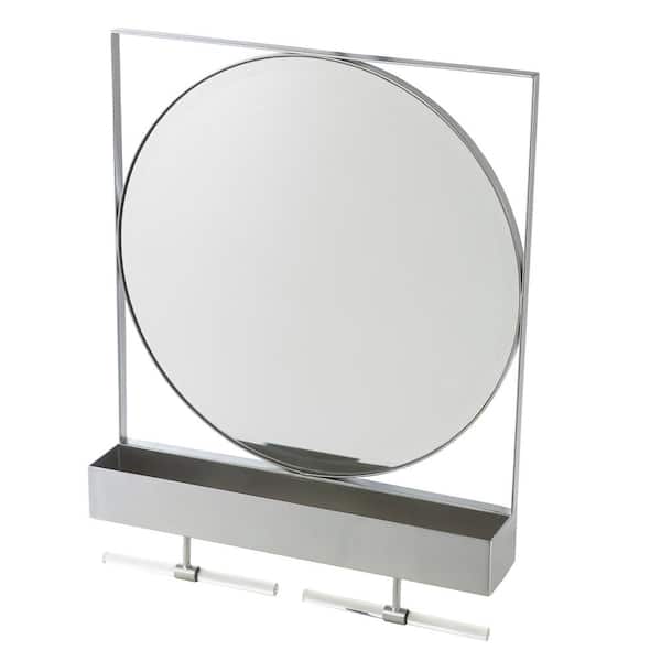 Southern Enterprises Alders 21.50 in. x 28.25 in. Modern Rectangle Framed Silver Decorative Mirror