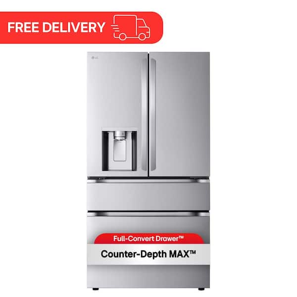 26 cu. ft. SMART Counter Depth MAX French Door Refrigerator with Full Convert Drawer in PrintProof Stainless