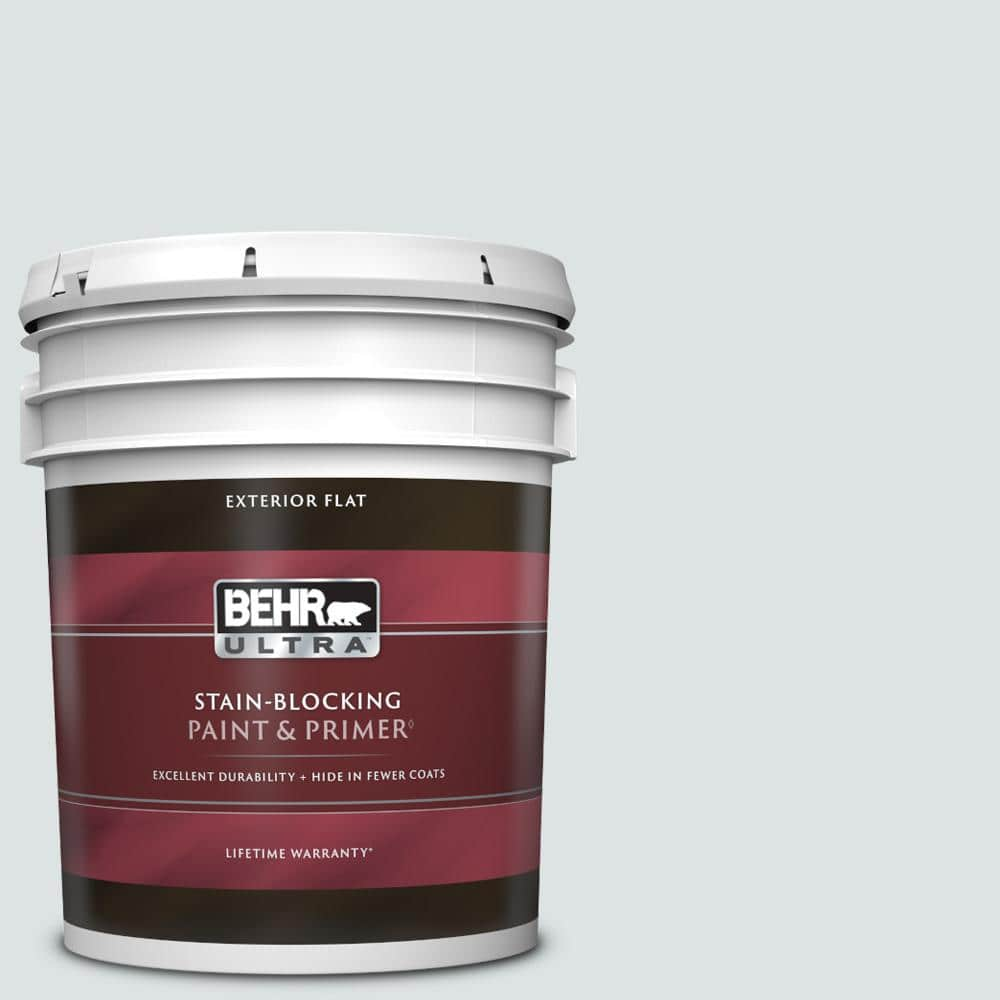 BEHR ULTRA 5 Gal. #MQ3-27 Etched Glass Flat Exterior Paint & Primer ...