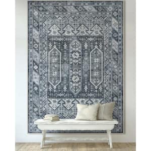 Blue 7 ft. 7 in. x 9 ft. 10 in. Apollo Praha Vintage Global Tribal Area Rug