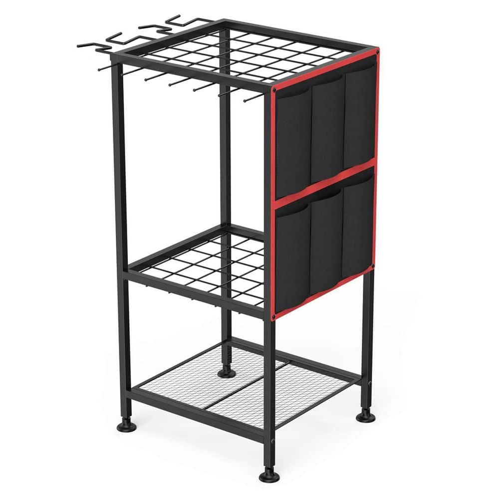Heavy Duty Steel Garden Tool Organizer Rack Holds 50 Long Handled Tools with Side Pocket for Garage Shed Outdoor price history on PriceWatchPro