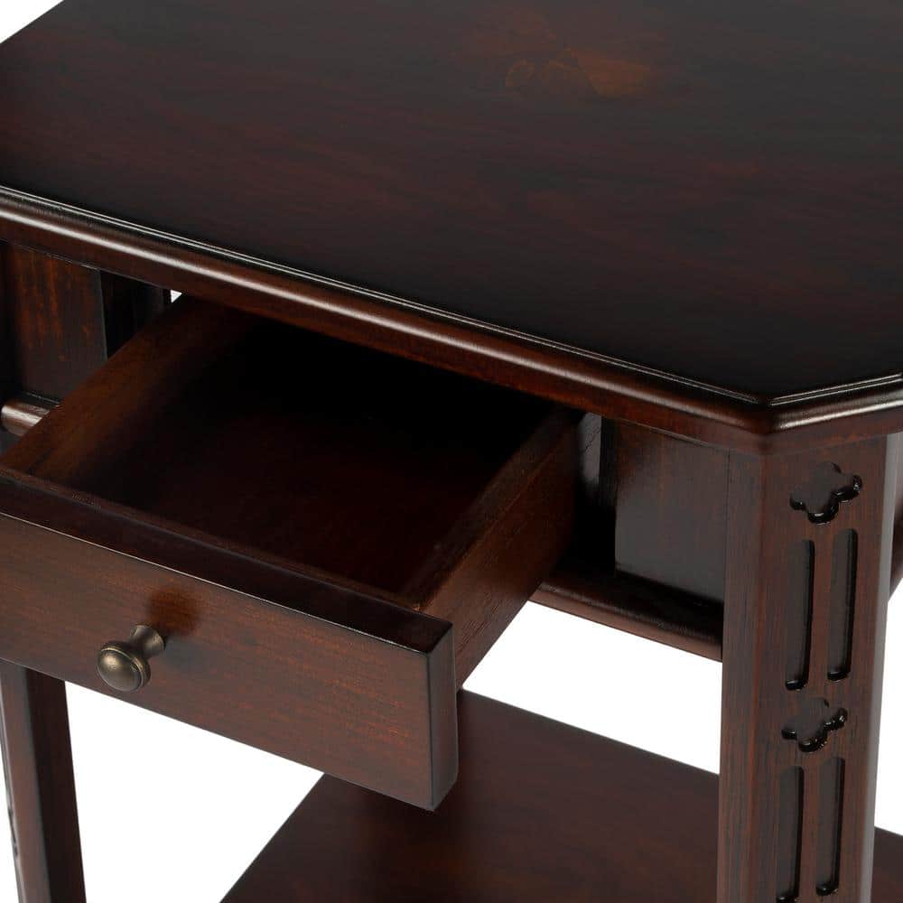 Small Plantation Cherry Wood Side Table with Storage