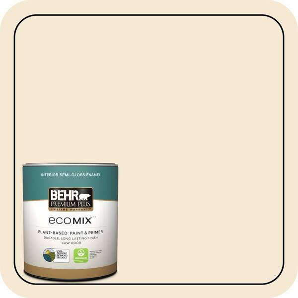 1 qt. Home Decorators #HDC-AC-11 Clean Canvas Semi-Gloss Enamel EcoMix Plant-Based Interior Paint & Primer