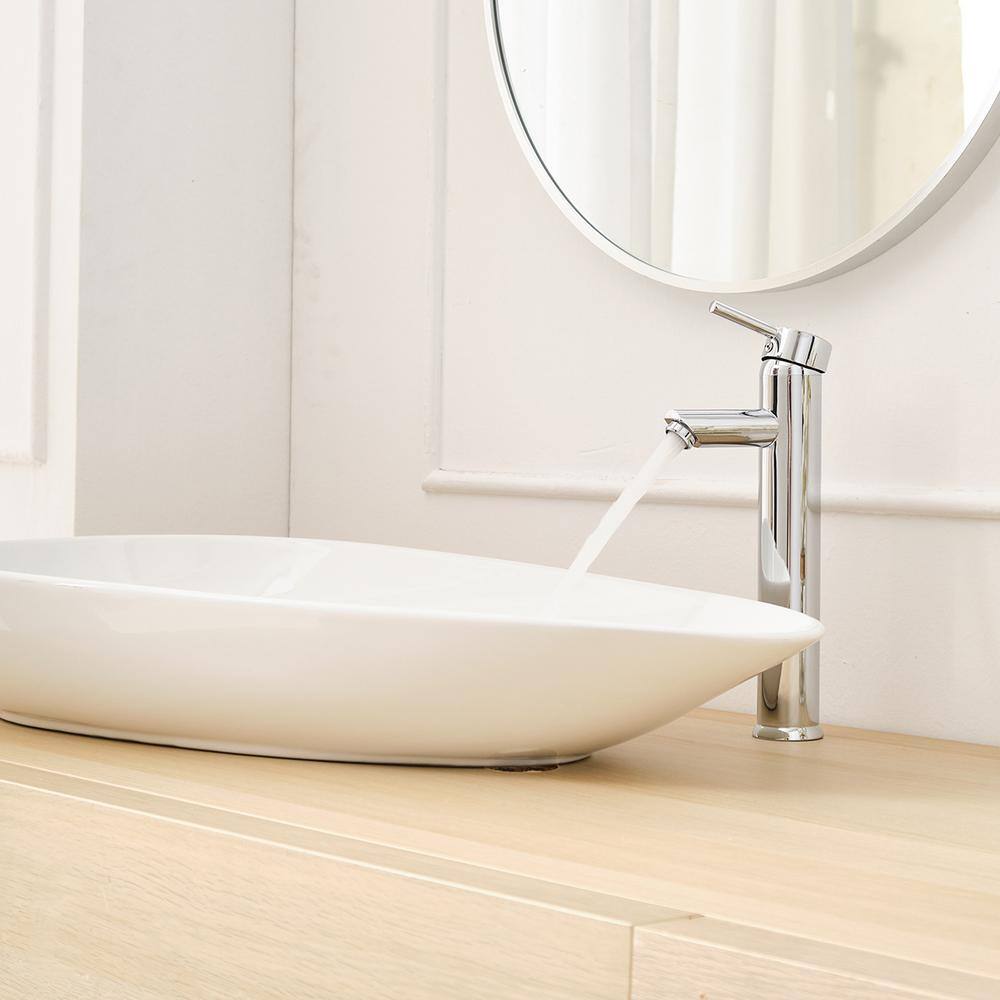 Polished Chrome Single Handle Vessel Sink Faucet