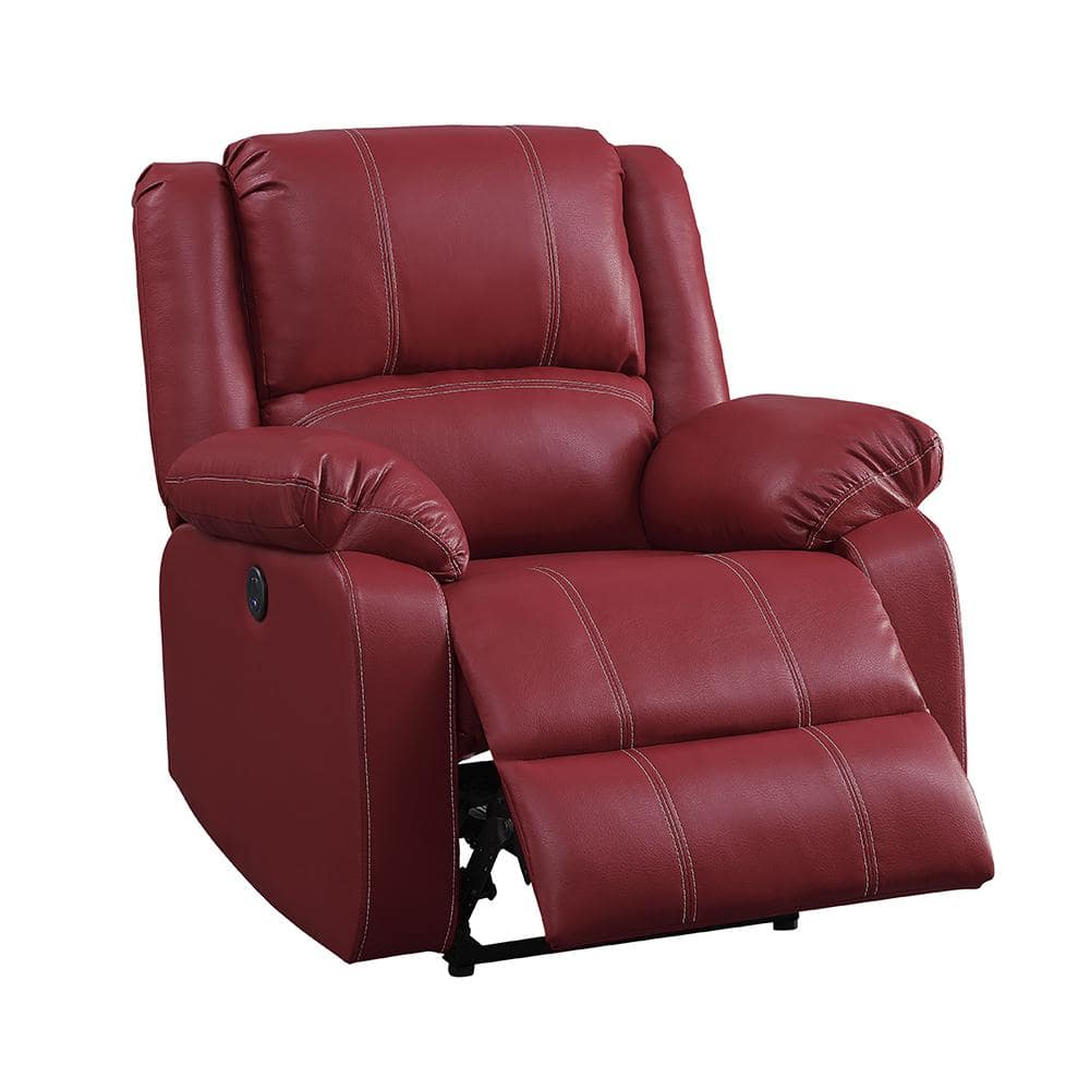 merit contemporary red glider recliner chair