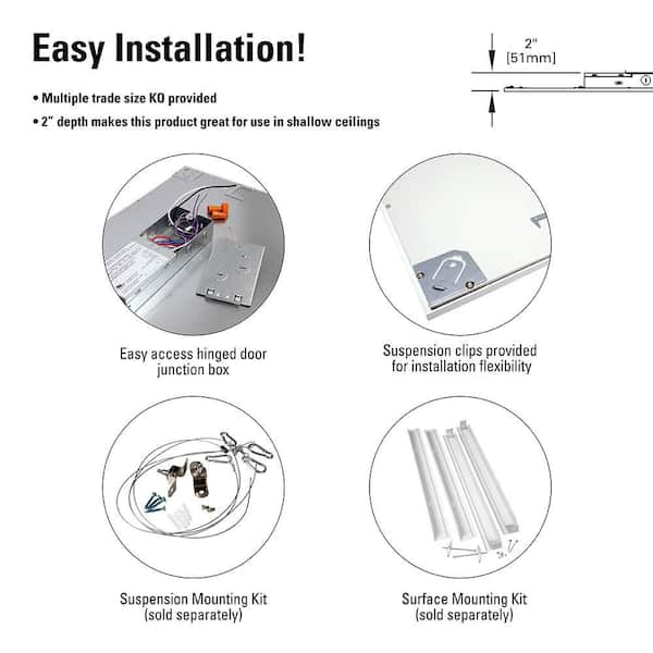 Metalux 2 ft. x 2 ft. White Integrated LED Flat Panel Troffer