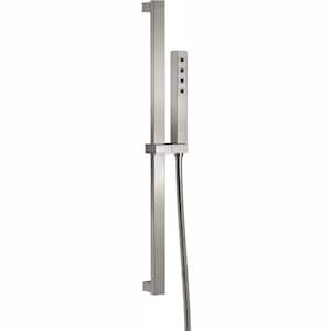 1-Spray Patterns 1.75 GPM 1.38 in. Wall Mount Handheld Shower Head with H2Okinetic in Stainless