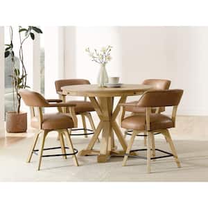 Rylie 5-Piece Natural Wood Counter Dining Set Seats 4
