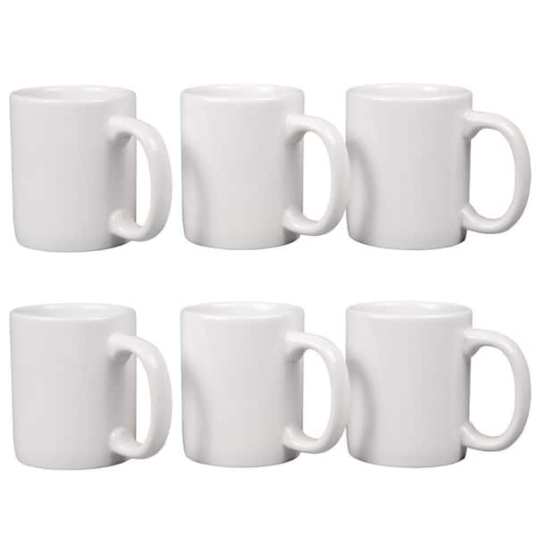 12 oz. White Stoneware Mug (Set of 6)