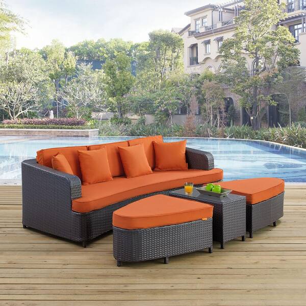 orange wicker patio furniture