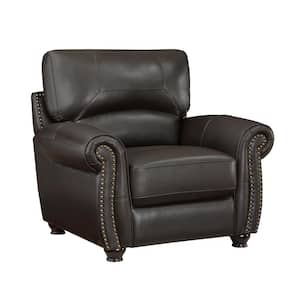 Brennen Dark Brown Leather Arm Chair