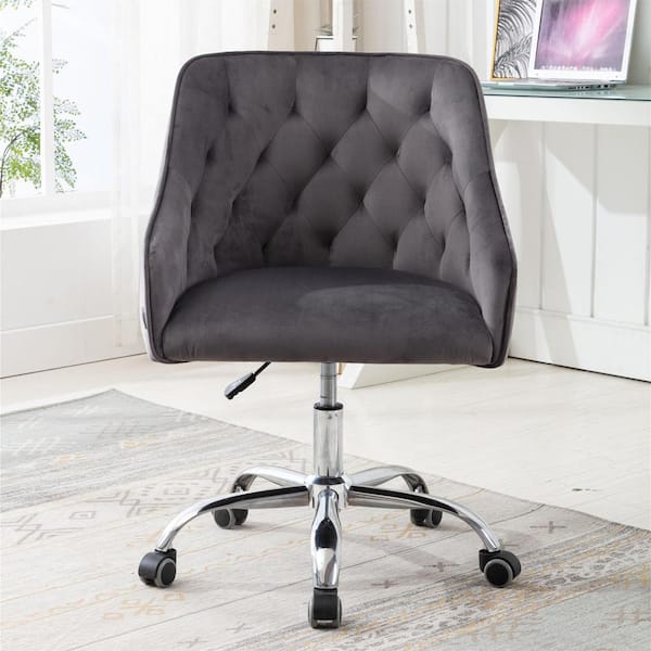anpport Modern Swivel Shell Chair for Living Room, Dark Gray Leisure office Chair