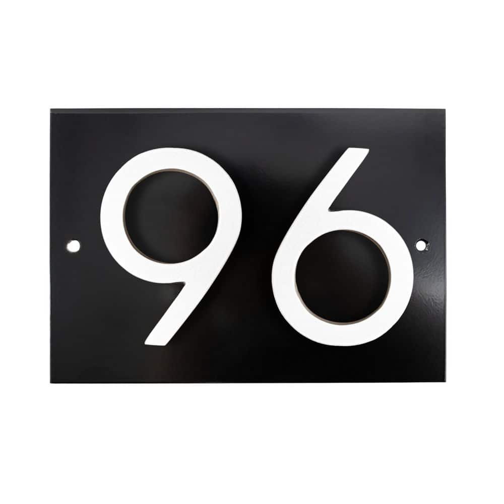"Horizontal Floating Modern Address Plaque (4"" Numbers-2 Characters)-Black/White" price history on PriceWatchPro