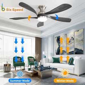 52 in. Indoor Sand Nickel Ceiling Fan with Hanging Control and Reversible Motor