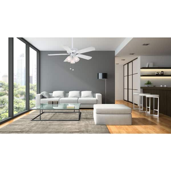 Glendale 42 in. LED Indoor White Ceiling Fan with Light Kit