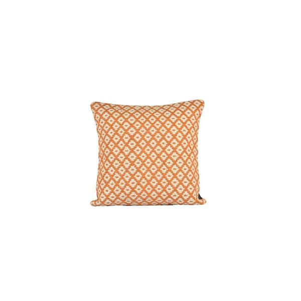 SPITIKO HOMES Orange 100% cotton Polyester Filled handloom cushion 20"X20"