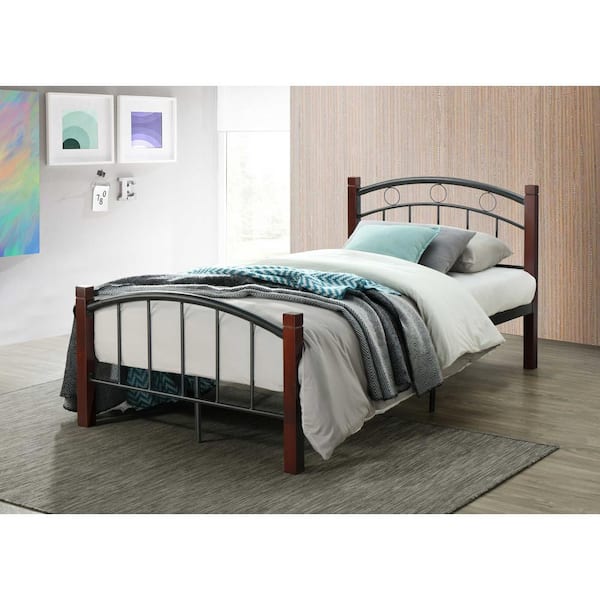 Hodedah Complete Twin Metal Bed With, Twin Metal Bed Frame With Headboard