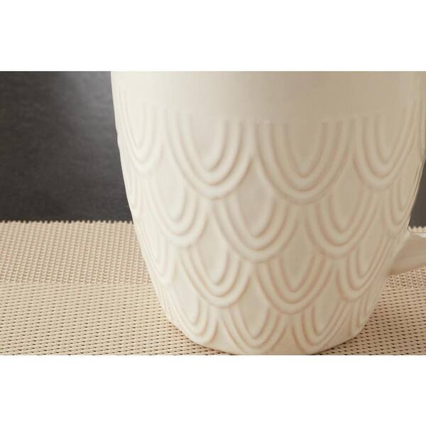 Home Decorators Collection - Piedmont 22 oz. Reactive Glaze Ivory Stoneware Mug Set (Service for 4)