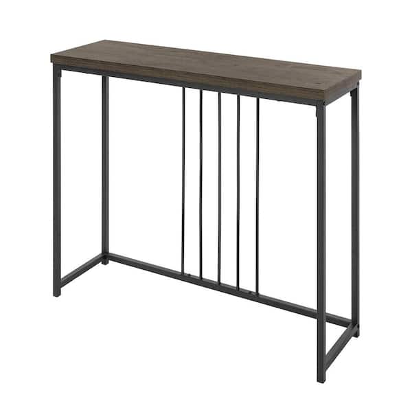 Homy Casa ZEN 39.4 in. Brown 32.2-Rectangle Wood Console Table
