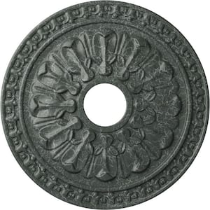 1-3/8" x 18" x 18" Polyurethane Warsaw Ceiling Medallion, Athenian Green Crackle