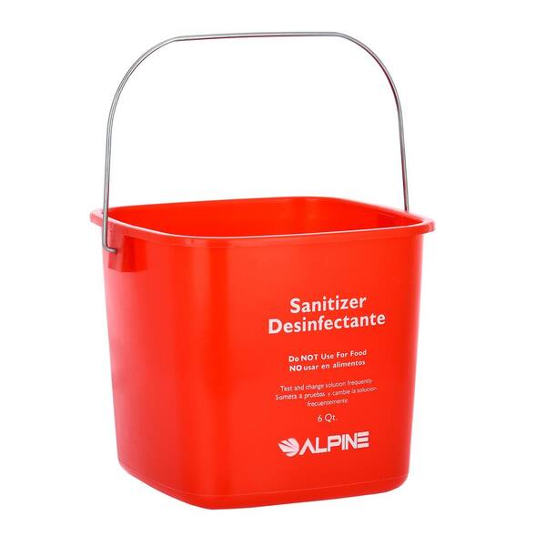 Alpine Industries 6 Qt. Red Plastic Cleaning Bucket Pail