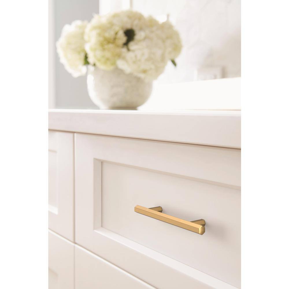 Champagne Bronze Geometric Cabinet Drawer Pull with Mounting Hardware