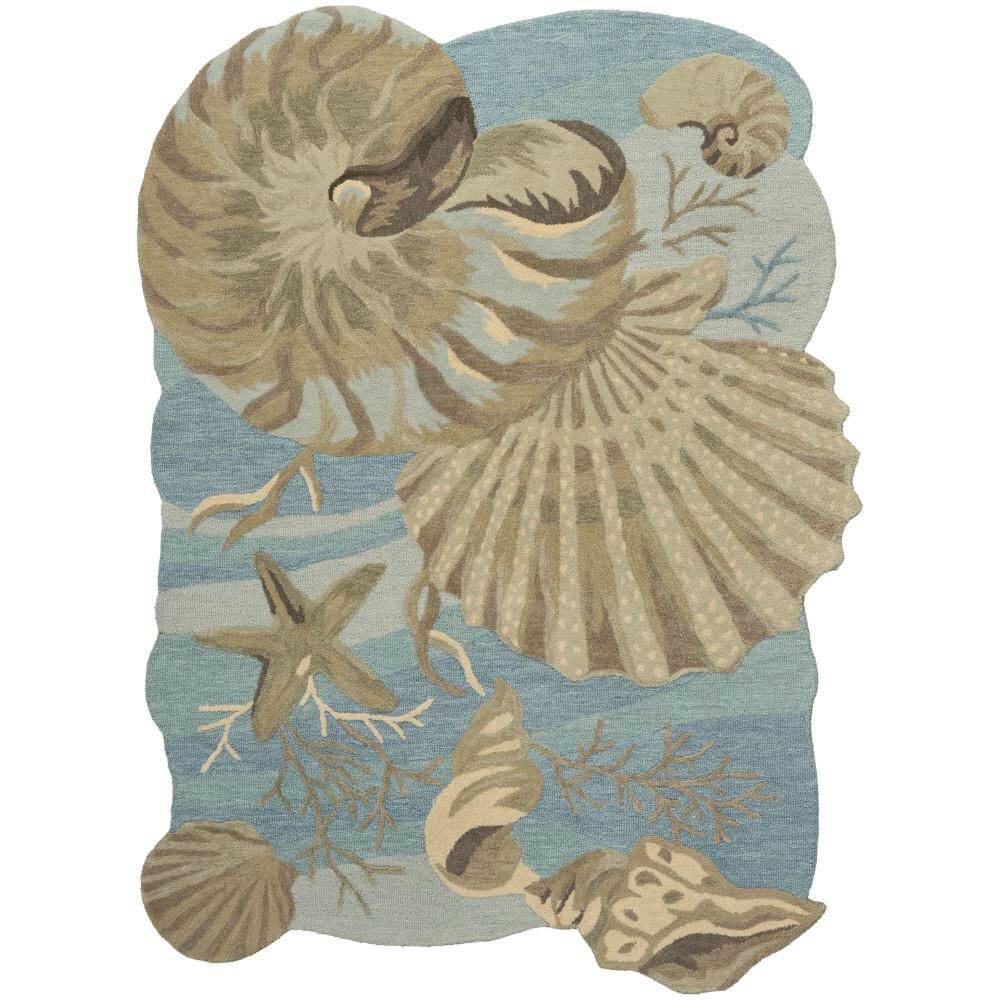 Waterside Blue 5 ft. x 7 ft. Graphic Contemporary Area Rug price history on PriceWatchPro