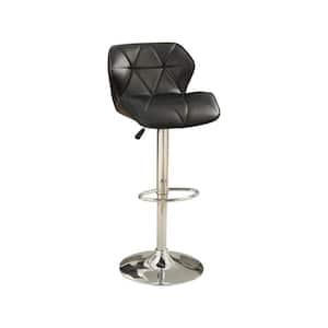 34 in. Black Barstool with Gaslight In Tufted Leather (Set of 2)
