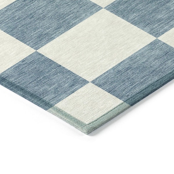 Chantille Machine Washable Indoor/Outdoor Abstract ACN2345 Denim 8 ft. x 10 ft. Area Rug