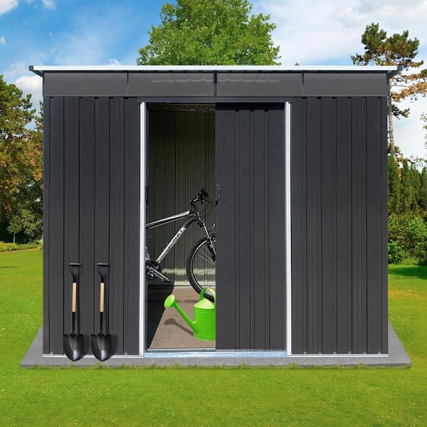 Metal Garden Sheds 6 ft. x 8 ft. Outdoor Storage Sheds Acrylic Total (44.65 sq. ft.)