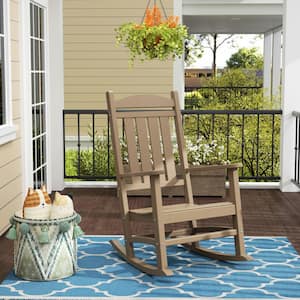 Kenly Weathered Wood Classic Plastic Outdoor Rocking Chair