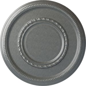 1-1/8 in. x 17-3/8 in. x 17-3/8 in. Polyurethane Federal Roped Large Ceiling Medallion, Platinum