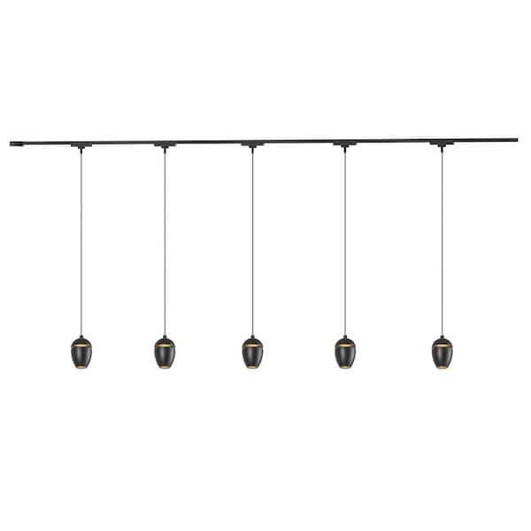 Eloa 5 Light Black dimmable 3000K LED Trilo Track Ceiling Kit