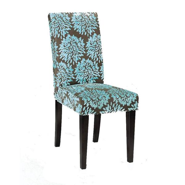 Unbranded Parsons Aqua 17.5 in. W Textured Velvet Side Chair