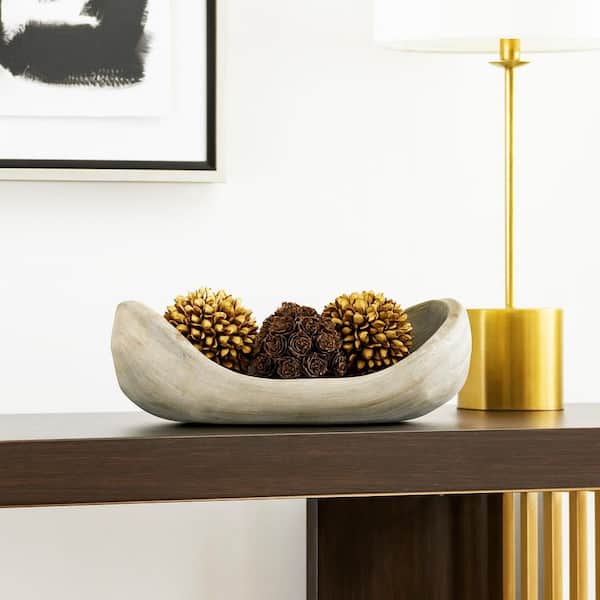 Brown 14 in. Wide Decorative Wood Bowl