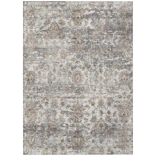 Chantille Machine Washable Indoor/Outdoor Abstract ACN2211 Taupe 2 ft. 6 in. x 3 ft. 10 in. Area Rug