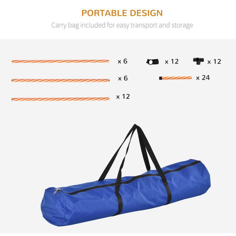 Adjustable Orange and White Dog Agility Training Set
