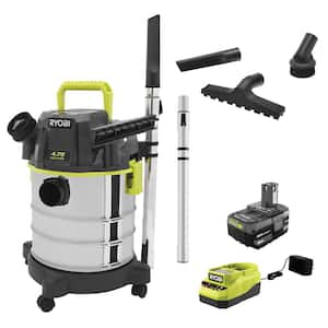 ONE+ 18V Cordless 4.75 Gal. Wet/Dry Vacuum Kit with 4.0 Ah Battery, Charger, and Accessory Kit