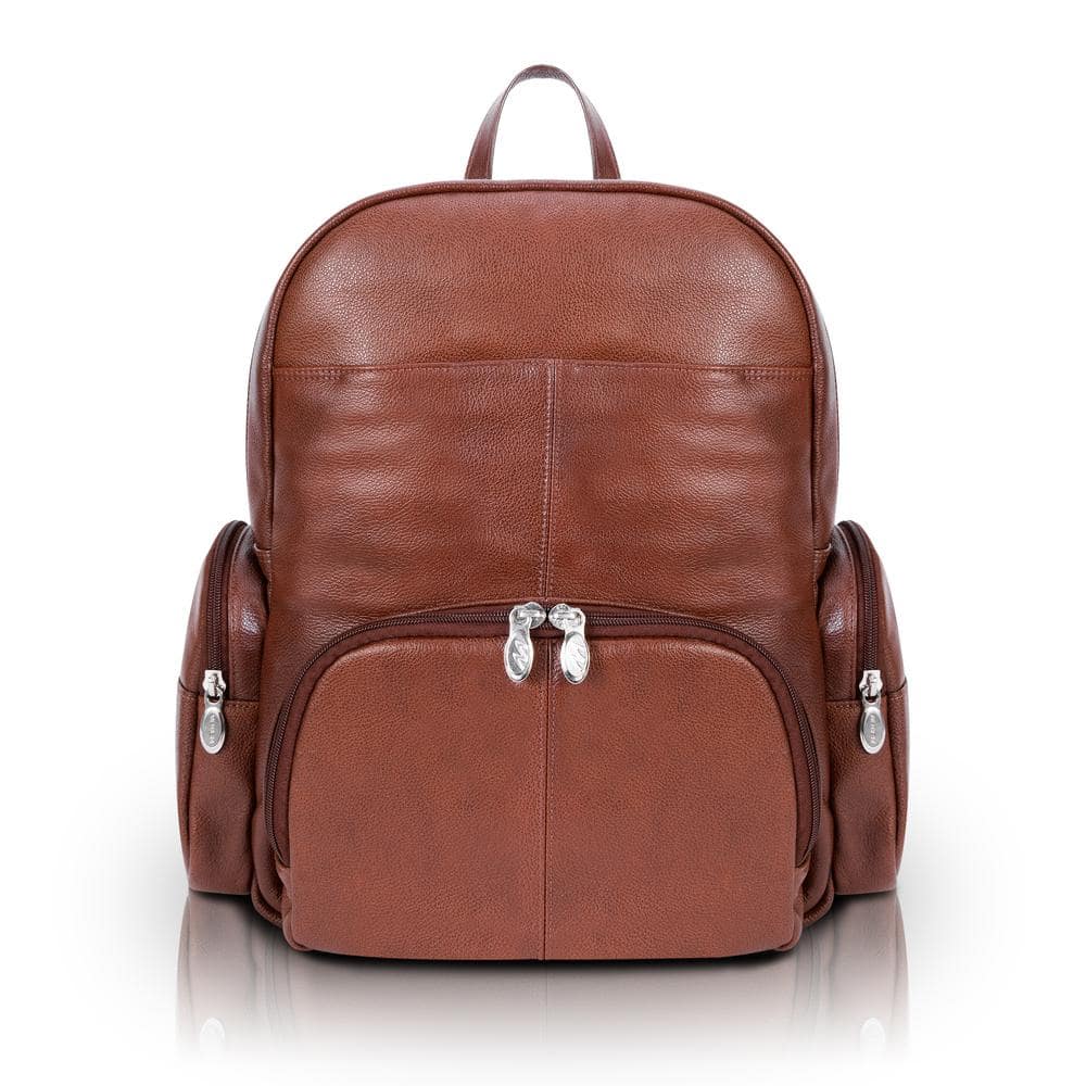 Aoibox 13.38 in. H PU Leather Brown Bag Backpack with Side Pockets