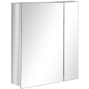 21.25 in. W x 5 in. D x 23.5 in. H Silver Wall-Mounted Bathroom Medicine Mirror Cabinet with Doors, Storage Shelves