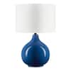 Hampton Bay Amherst 20 in. Coastal Blue Table Lamp with Ceramic Base ...