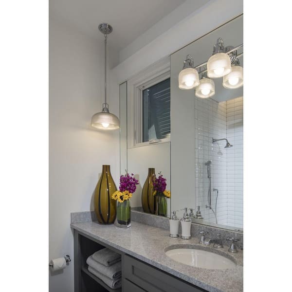 Archie Collection 1-Light Chrome Pendant with Clear Prismatic Glass