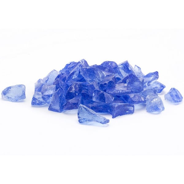 Unbranded 1/2 in. 25 lb. Medium Royal Blue Landscape Fire Glass