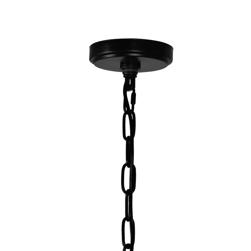 Rustic Black Steel Cage Pendant Light with Rope Embellishment