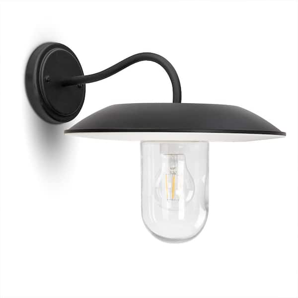 Oost Situatie Panorama LUTEC 1-Light Black Solar Outdoor Barn Light Sconce with Dusk to Dawn  6940002012 - The Home Depot