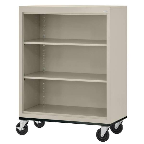 Sandusky Metal 3 Shelf Cart Bookcase, Sandusky Black Steel Bookcase