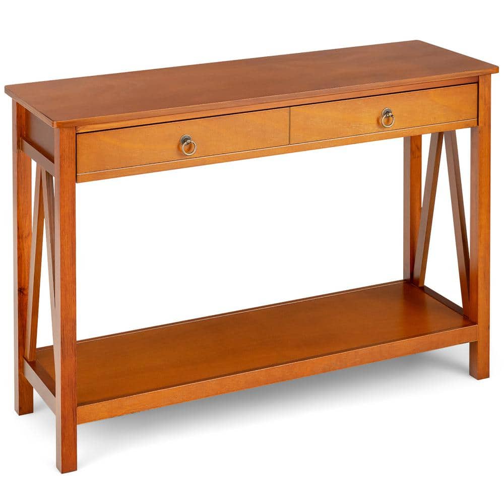 HL WOOD TABLE JERRY'S ORIGINAL ウォールナット Costway Modern 42 in. Walnut 31 in. Rectangle MDF Console