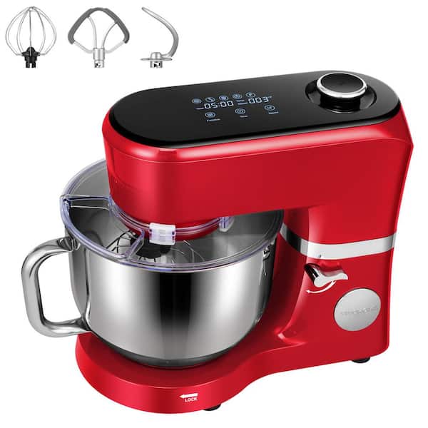 6 qt. 11-Speed Digital Touchscreen Red Stand Mixer with Fermentation, Flex Edge Beater, Bread Hook, Whisk